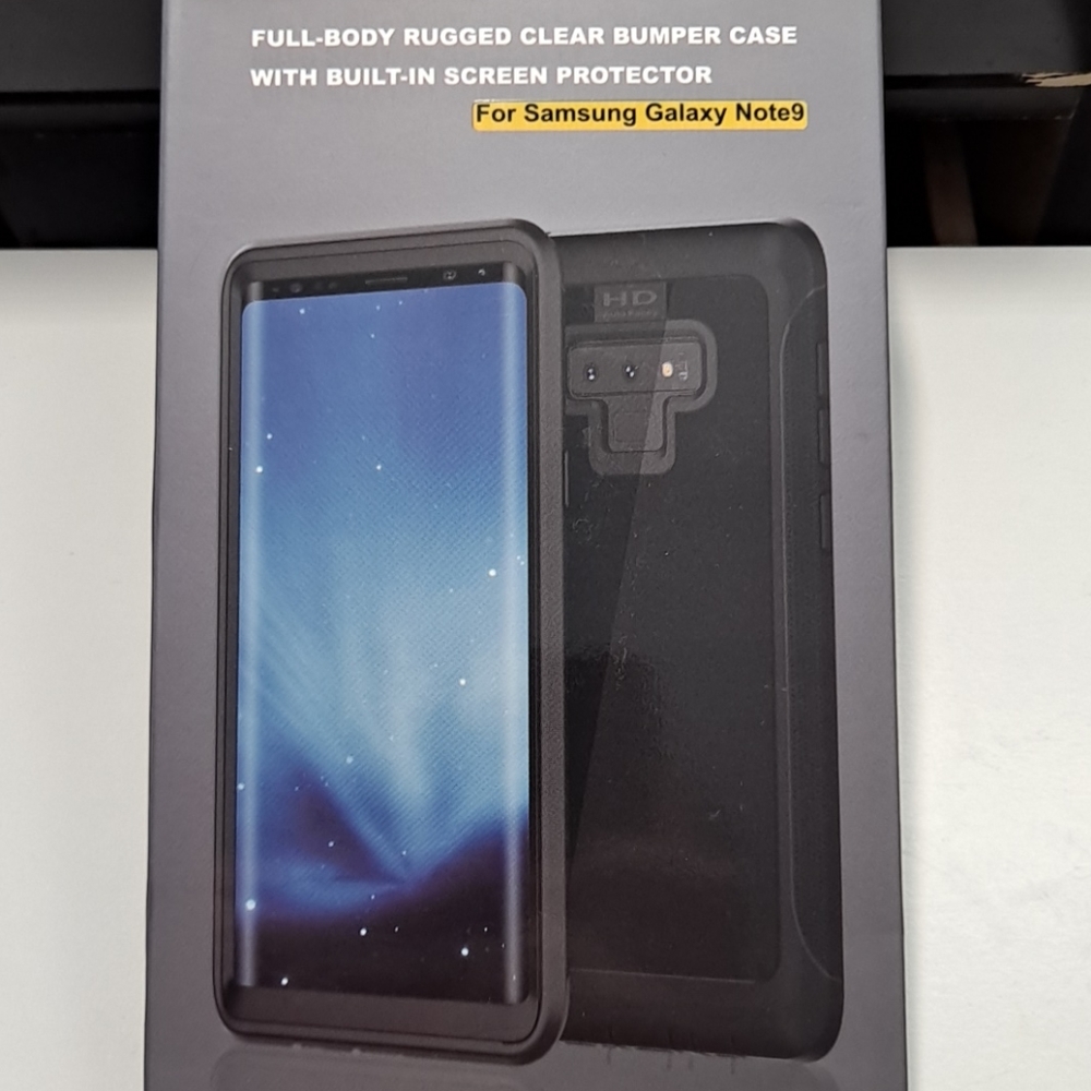 case fullcover for samsung note 9 black-clear new